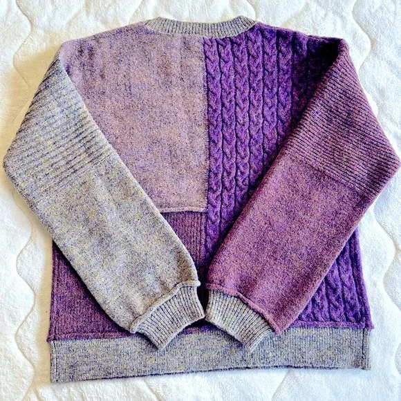 NWT Mystree Purple and Gray Mixed Knit Oversized Sweater - size S - Picture 3 of 7